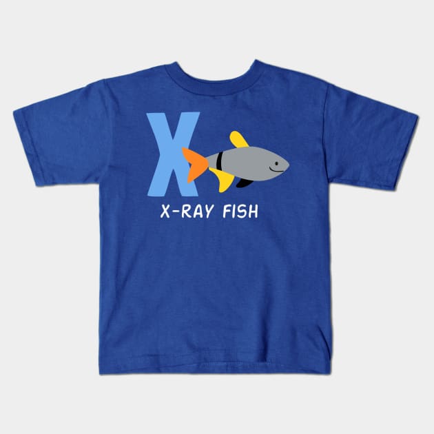 x-ray fish Alphabet X funny Kids T-Shirt by Kids series